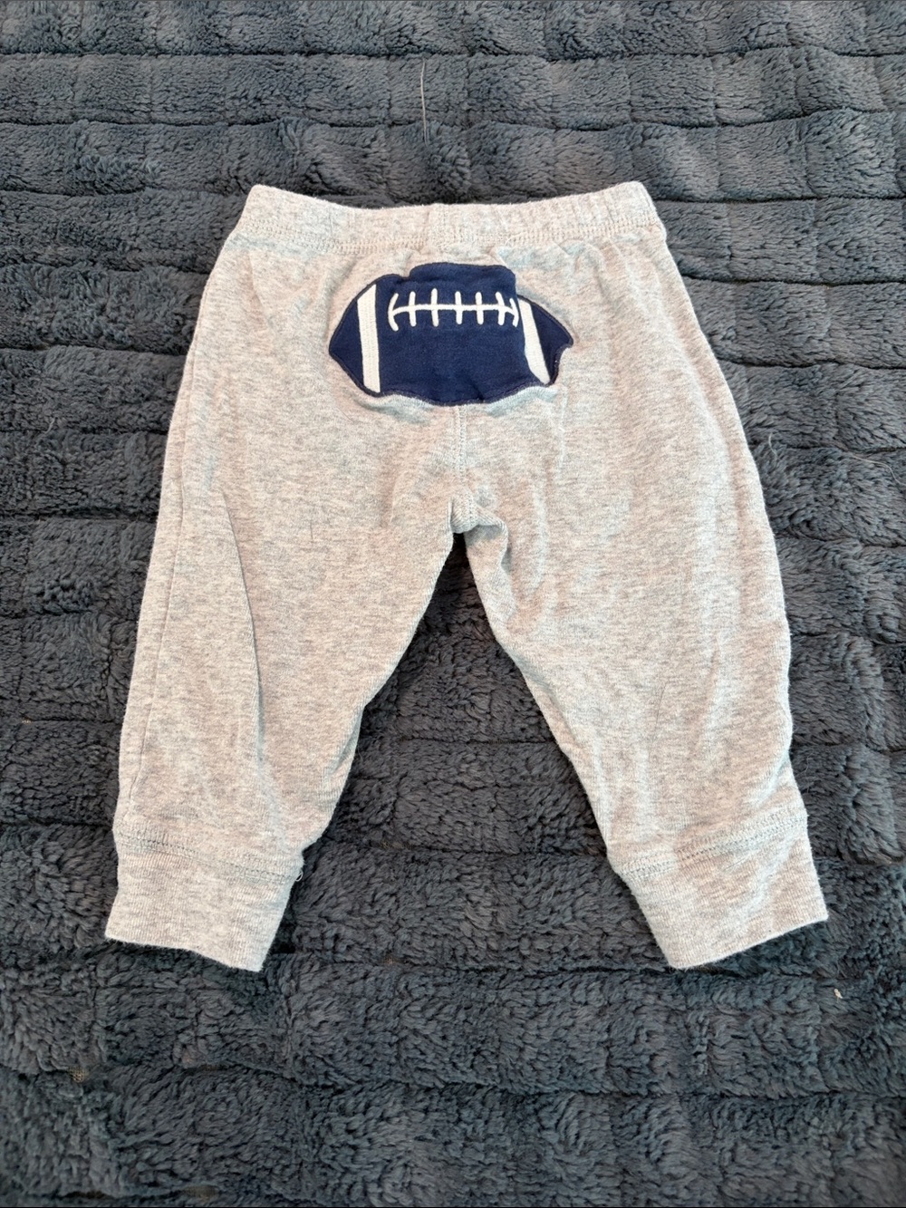 Grey Baby Jogger Pants with Navy Football Patch